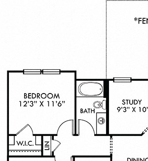 Durango with Attached Garage and Fenced-in Yard Durango with Attached Garage and Fenced-in Yard. 2 bedroom apartment + study room. Kitchen with island open to living/dinning rooms. 2 full bathrooms, double vanity in master. Walk-in closet. Patio.